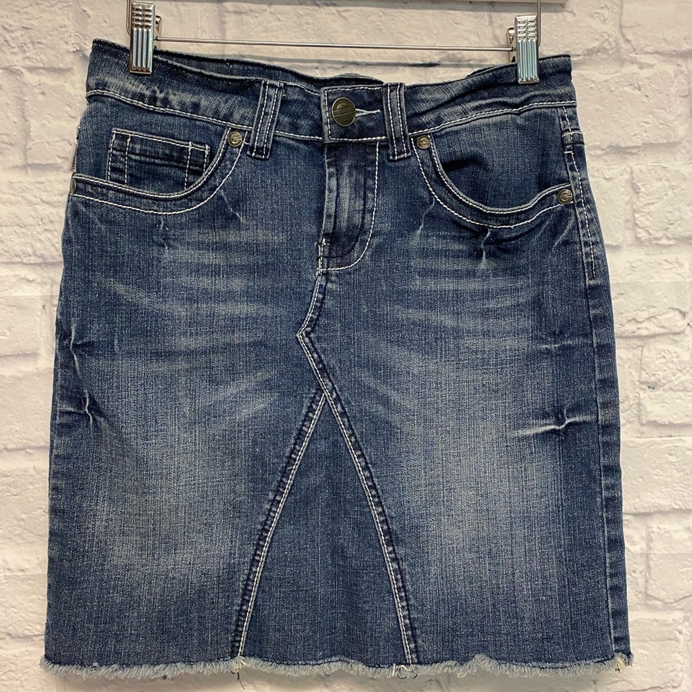 Baker Street Raw Hem Denim Skirt Size Small